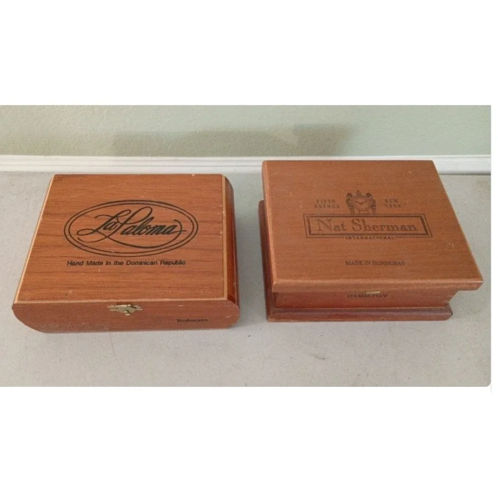Lot of 6 Empty Wooden Cigar Boxes